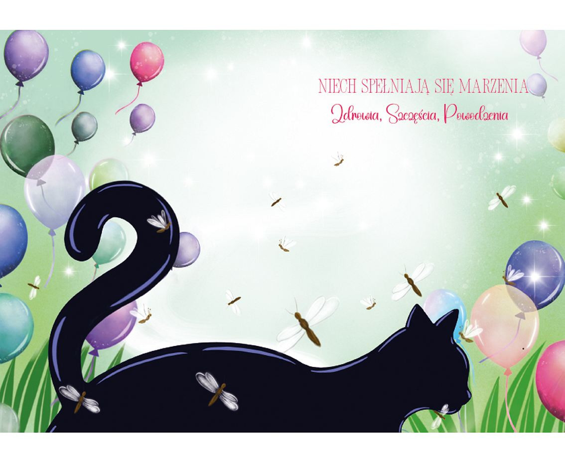 Greeting card a5 witch cat, 1 pc.